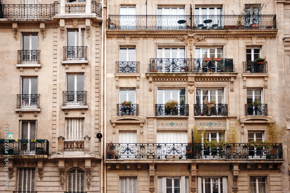 French Architecture with Typical Windows