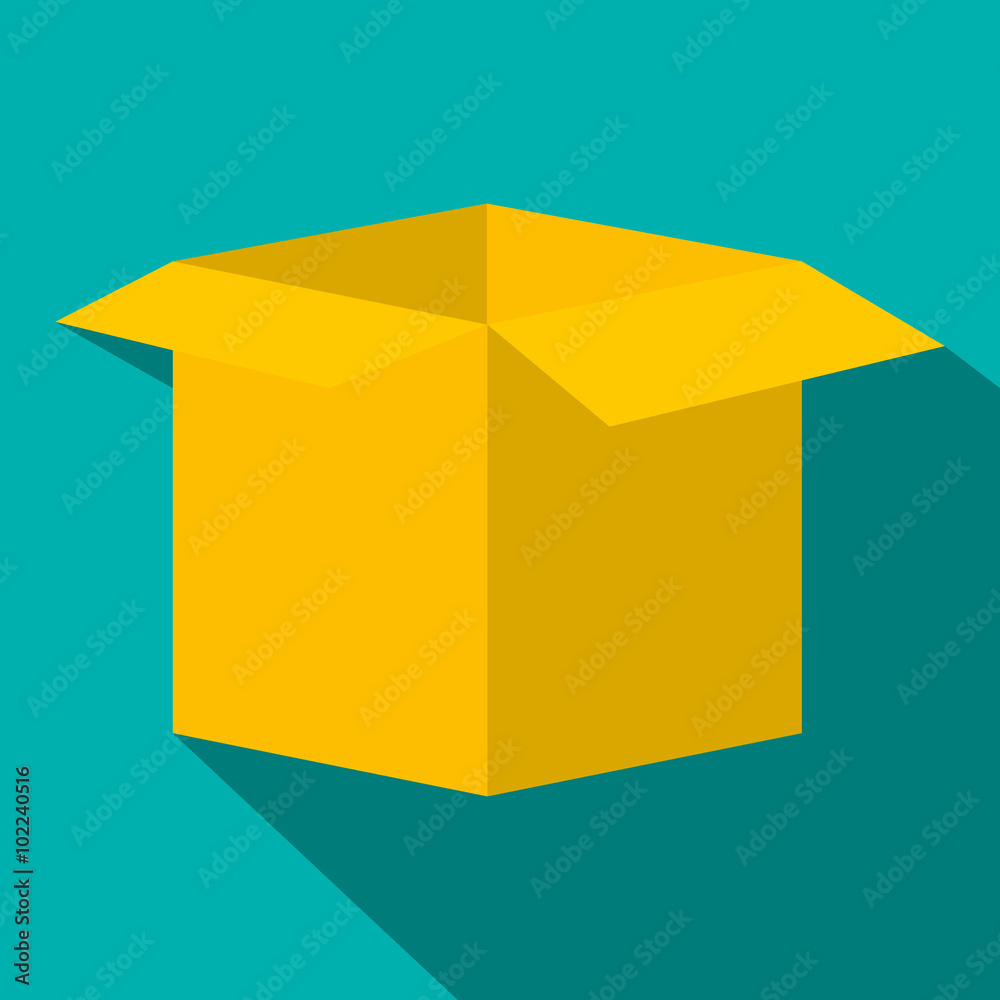 Open empty cardboard flat icon Open empty cardboard flat icon