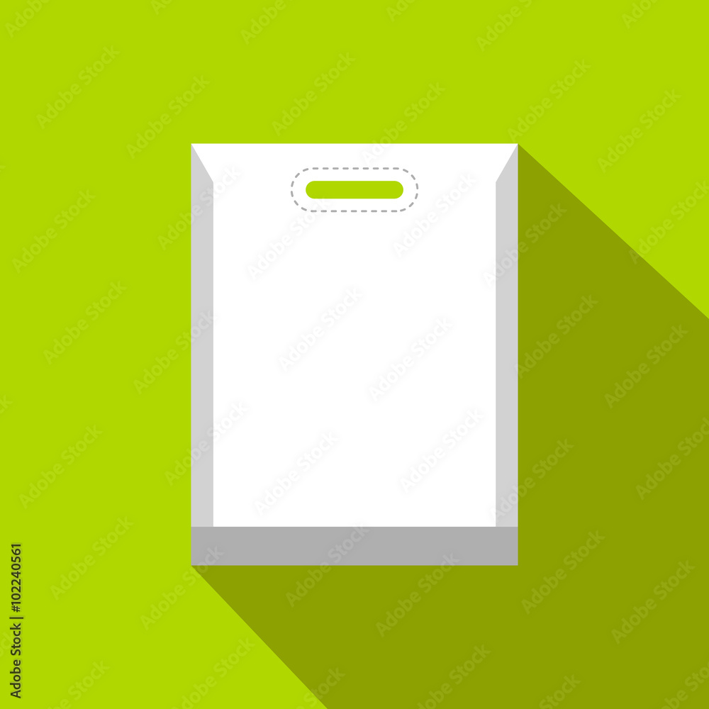 Blank white plastic bag flat icon Blank white plastic bag flat icon