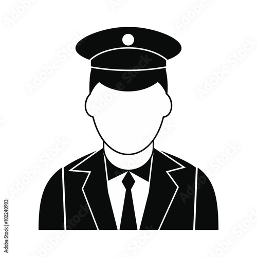 Train conductor black simple icon