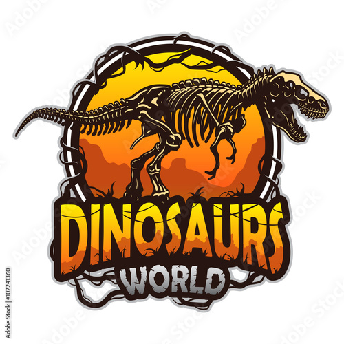 Dinosaurs world emblem photo