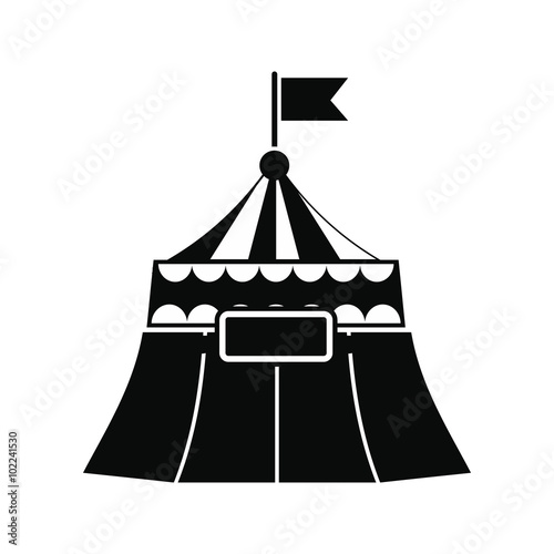 Circus tent black simple icon