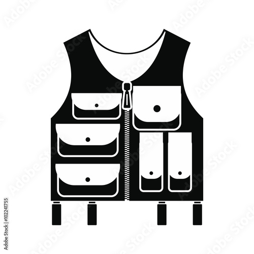 Hunter vest black simple icon 