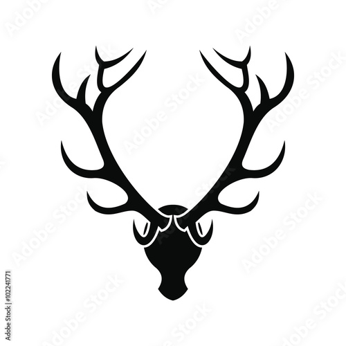 Deer head black simple icon