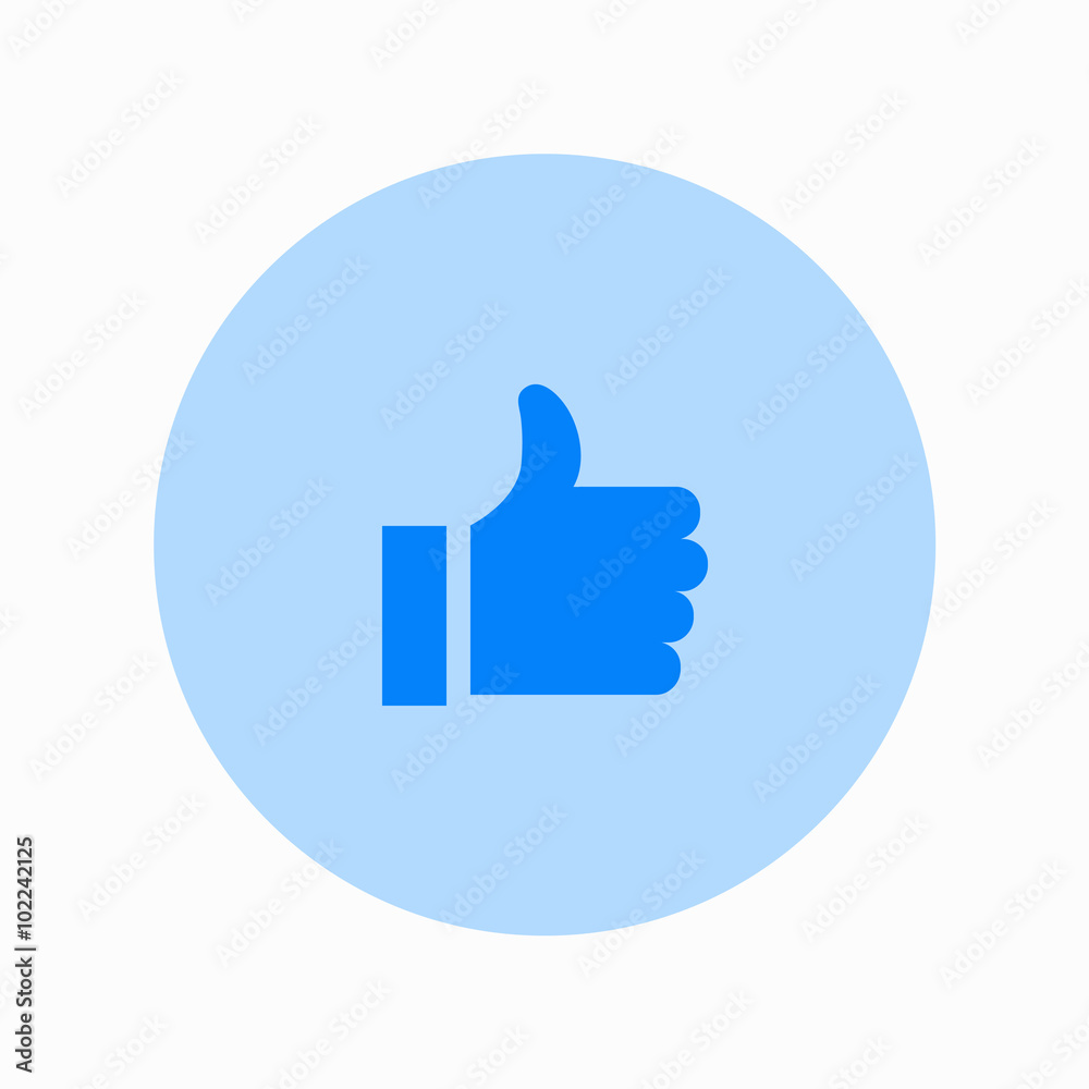 Vector modern thumbs up circle icon on white Vector modern thumbs up circle icon on white