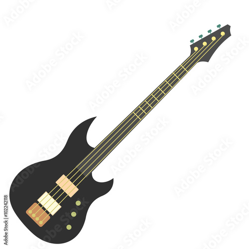 Flat electric guitar icon