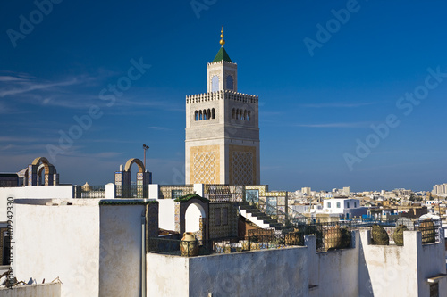 Tunisia. Tunis - old town (medina) seen from roof top