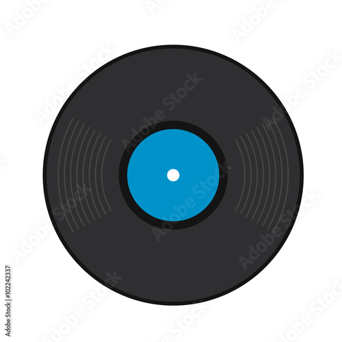 Retro vinyl record flat icon