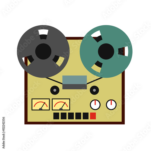 Reel tape recorder flat icon
