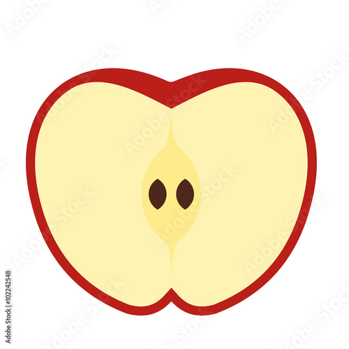 Cut apple flat icon