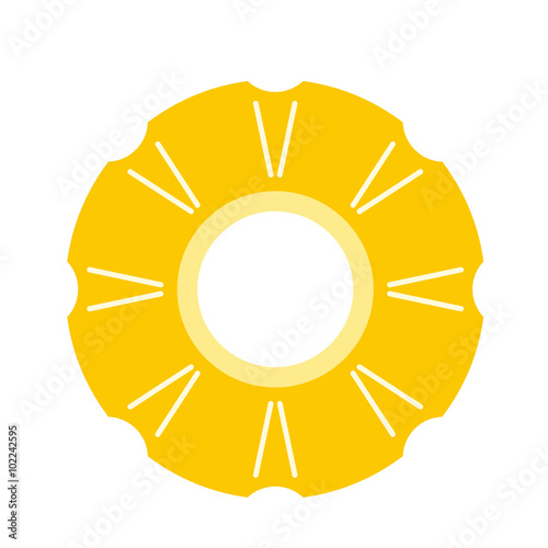 Slice of pineapple flat icon