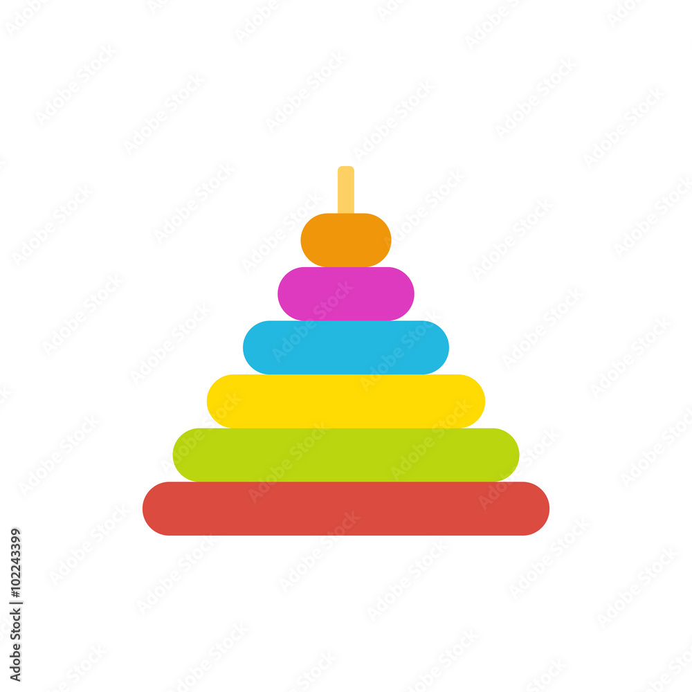 Pyramid toy flat icon Pyramid toy flat icon
