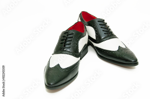 Black and white gangster shoes