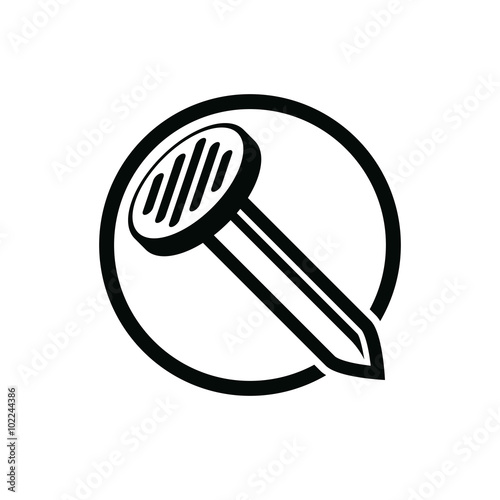 Nail detailed 3d vector illustration. Carpentry theme component