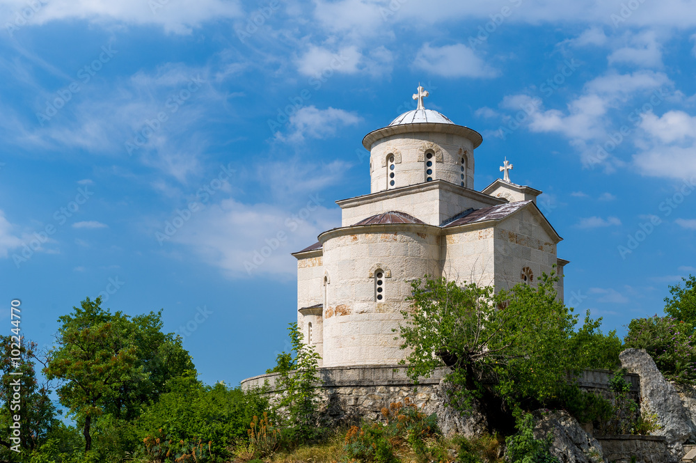 The Saint Stanko old church. Lower church of Ostrog monastery complex in the mountains of Montenegro.