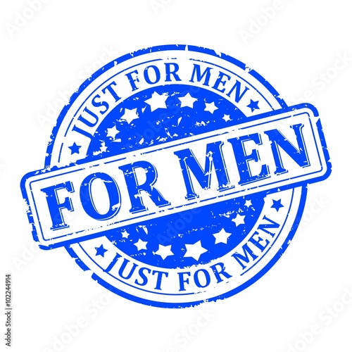 Damaged round blue stamped - just for men - vector eps