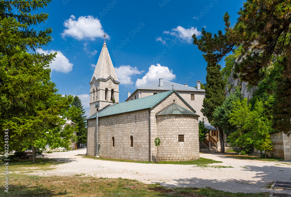 Old stone chapel, part of Ostrog monastery complex. Niksic, Montenegro