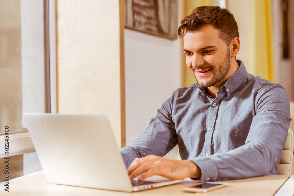 Young businessman working Young businessman working