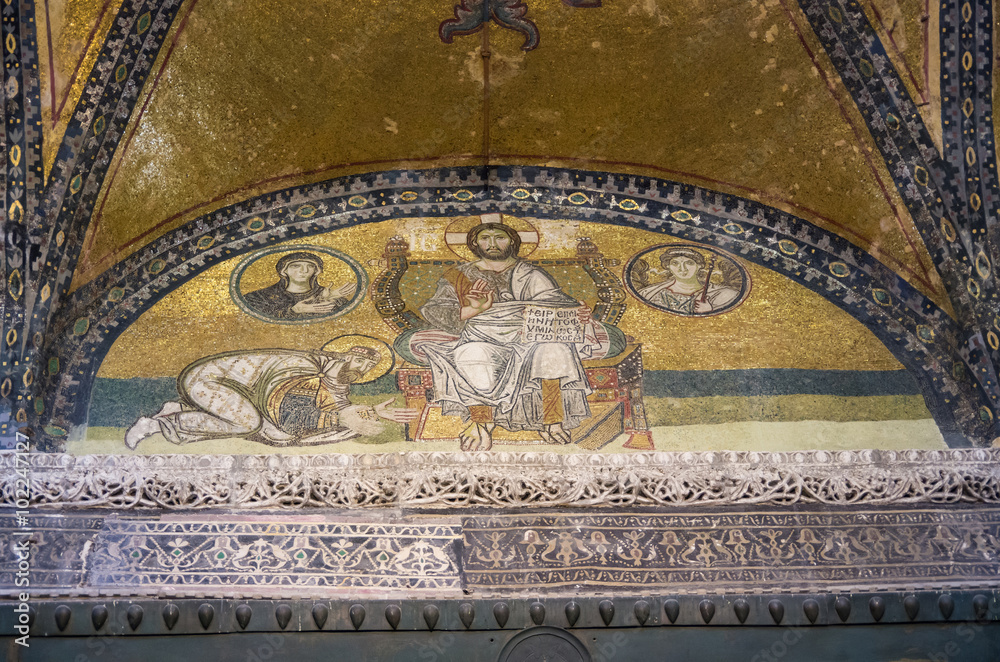 Mosaic in Hagia Sophia in Istanbul