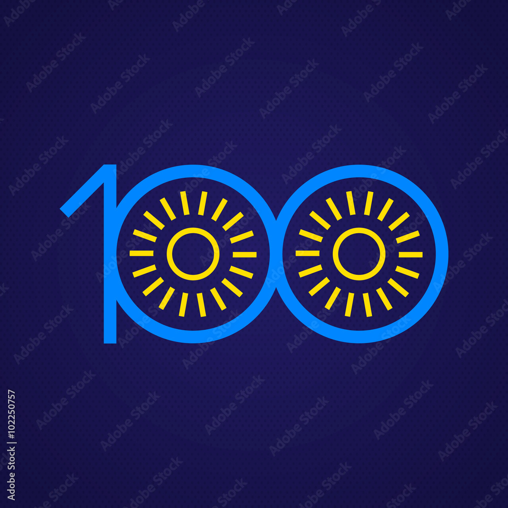 Fototapeta premium 100th anniversary with an infinity symbol. Creative design.