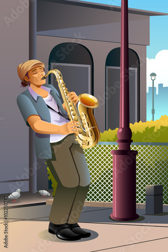Man Playing Saxophone