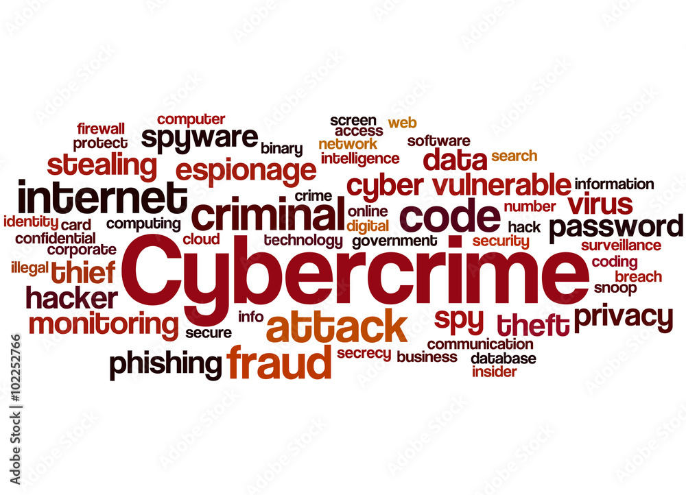 Cybercrime, word cloud concept 9 Cybercrime, word cloud concept 9