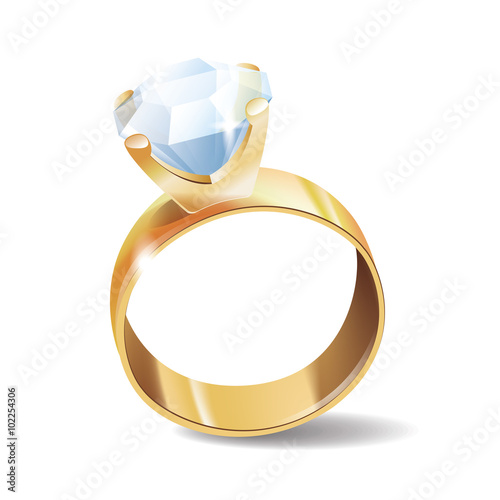 Diamond ring vector icon.