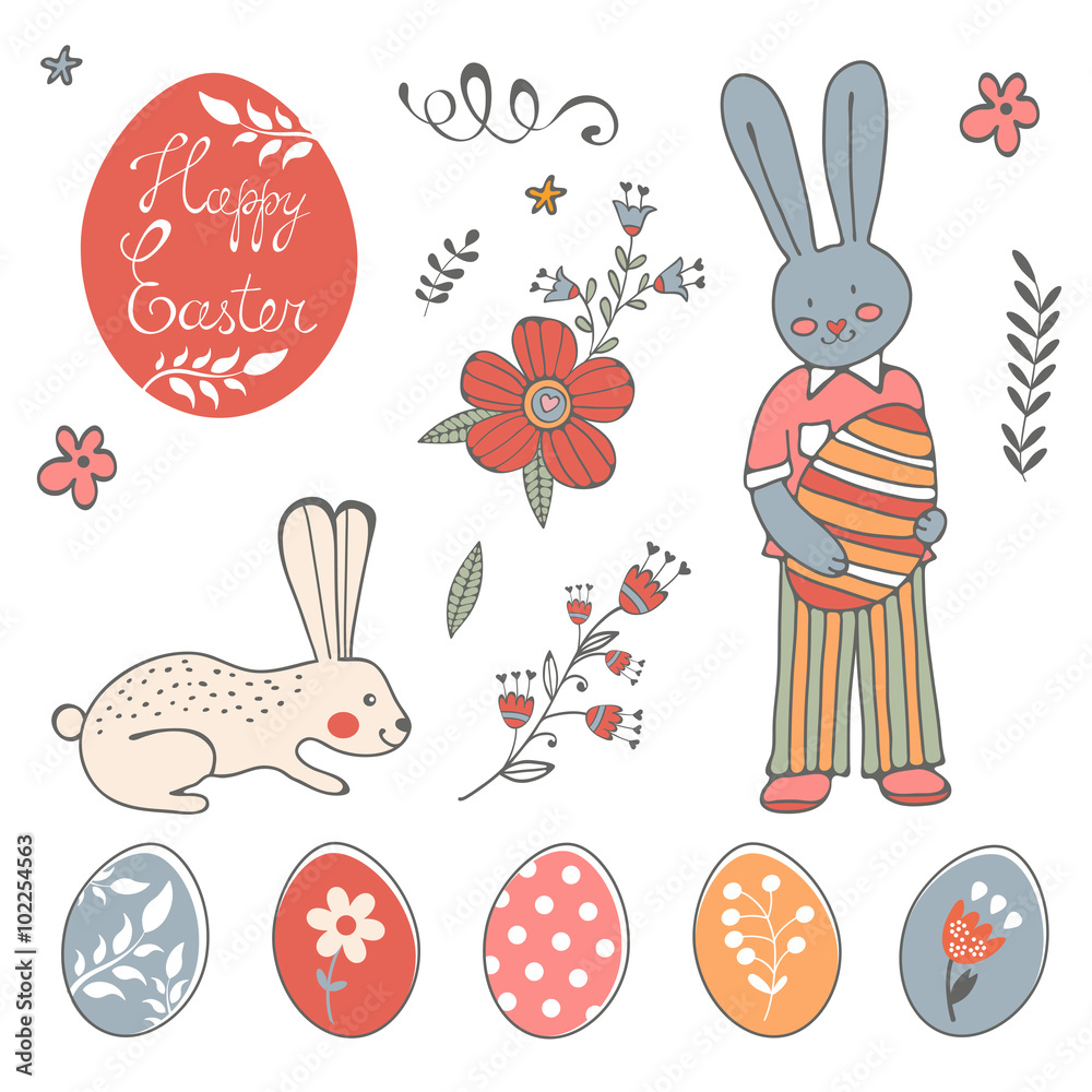 Beautiful collection of Easter related graphic elements