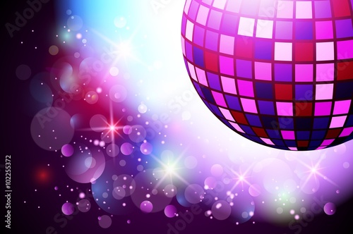 Sparkling disco ball. Night party