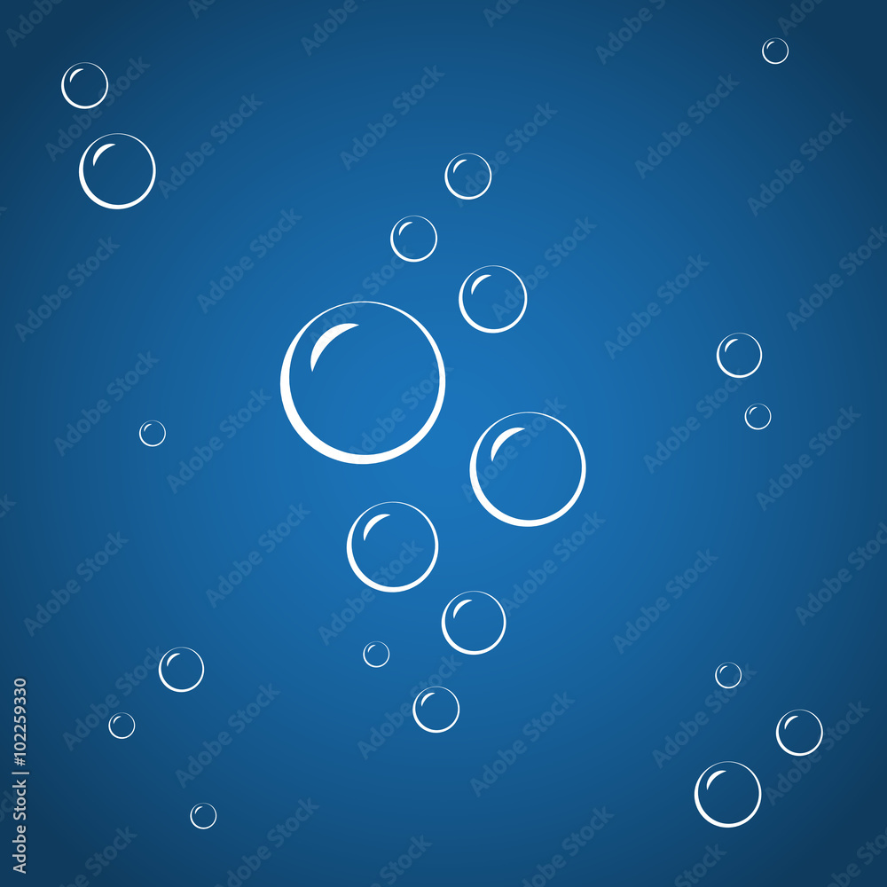 Water bubbles vector background.
