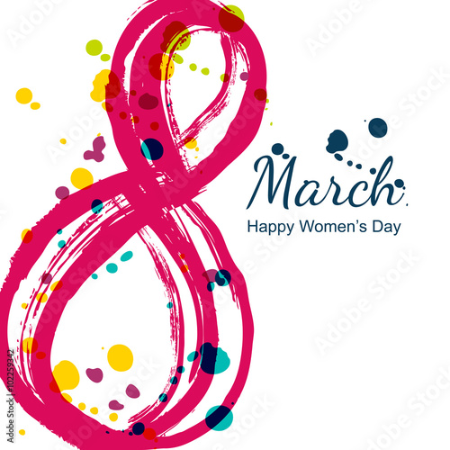 8 March greeting card, International Women's Day.