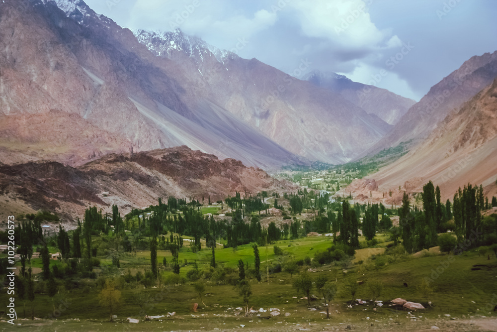 Mountain valley in Karakorum