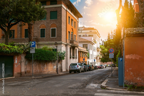 Photography Old street on the Aventine Hill in Rome. Italy