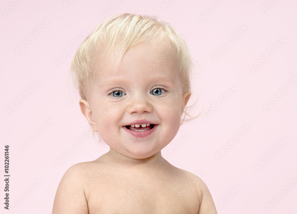 little child baby portrait on pink background little child baby portrait on pink background
