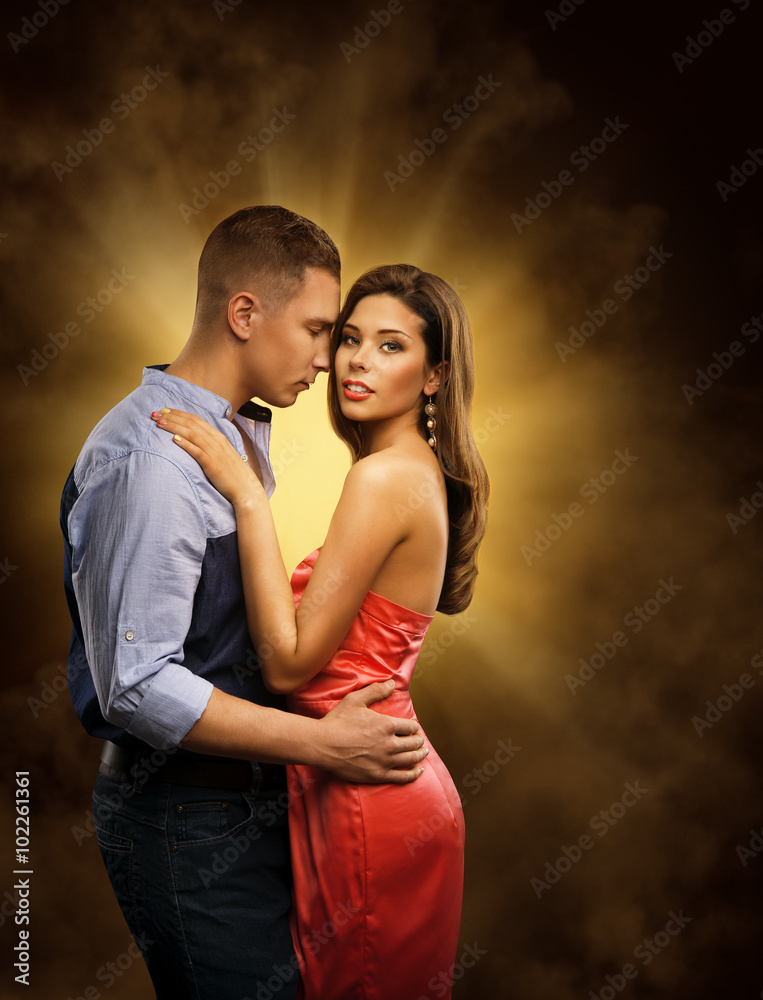 Couple in Love, Lovers Passionate Embrace, Man Embracing Woman Couple in Love, Lovers Passionate Embrace, Man Embracing Woman