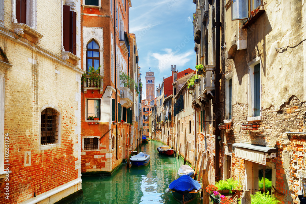 View of the Rio di San Cassiano Canal in Venice, Italy
