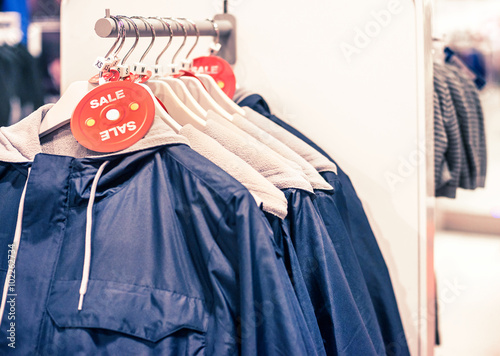 coatrack in clothing store photo