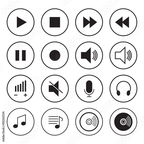 Music icons set