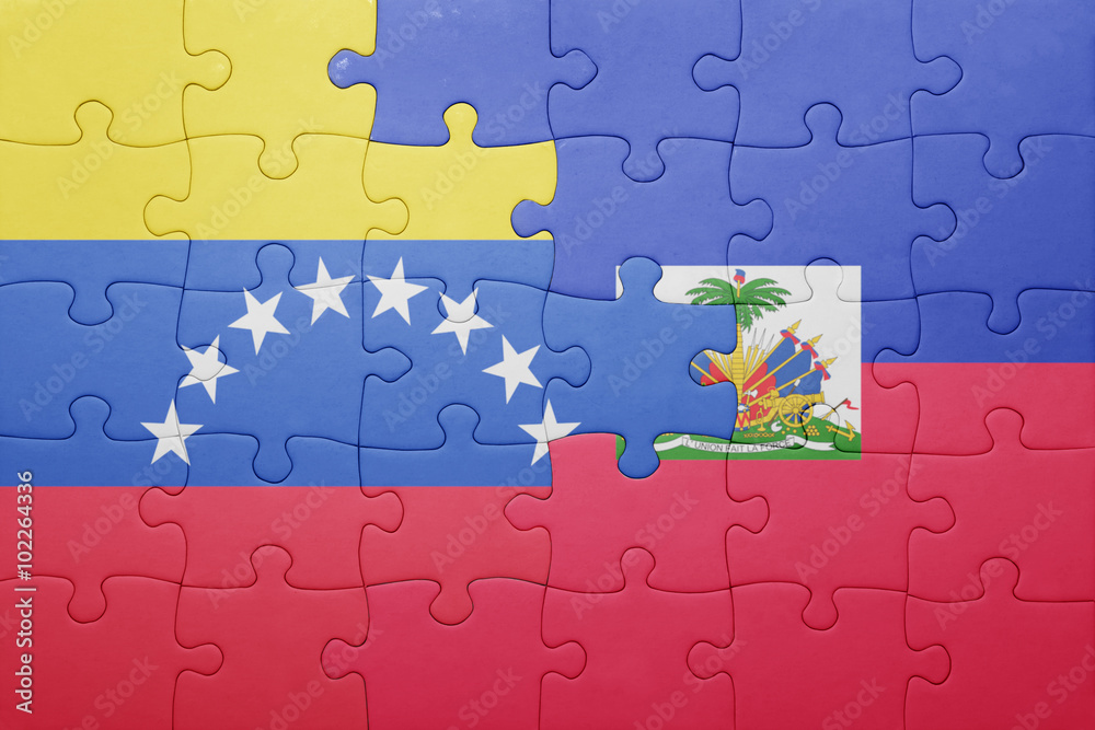 puzzle with the national flag of haiti and venezuela puzzle with the national flag of haiti and venezuela