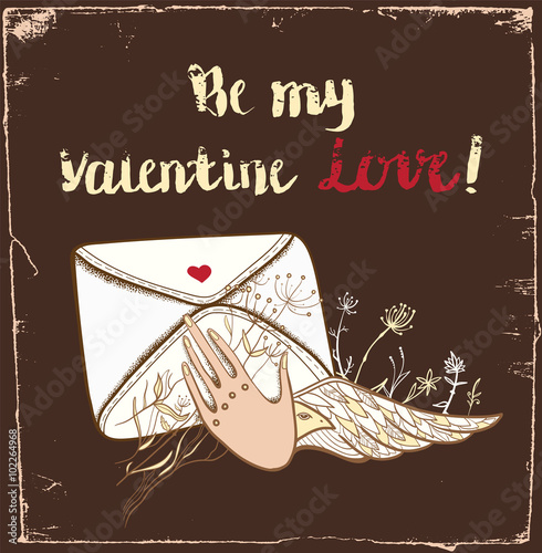 Letter in hand. Love confession