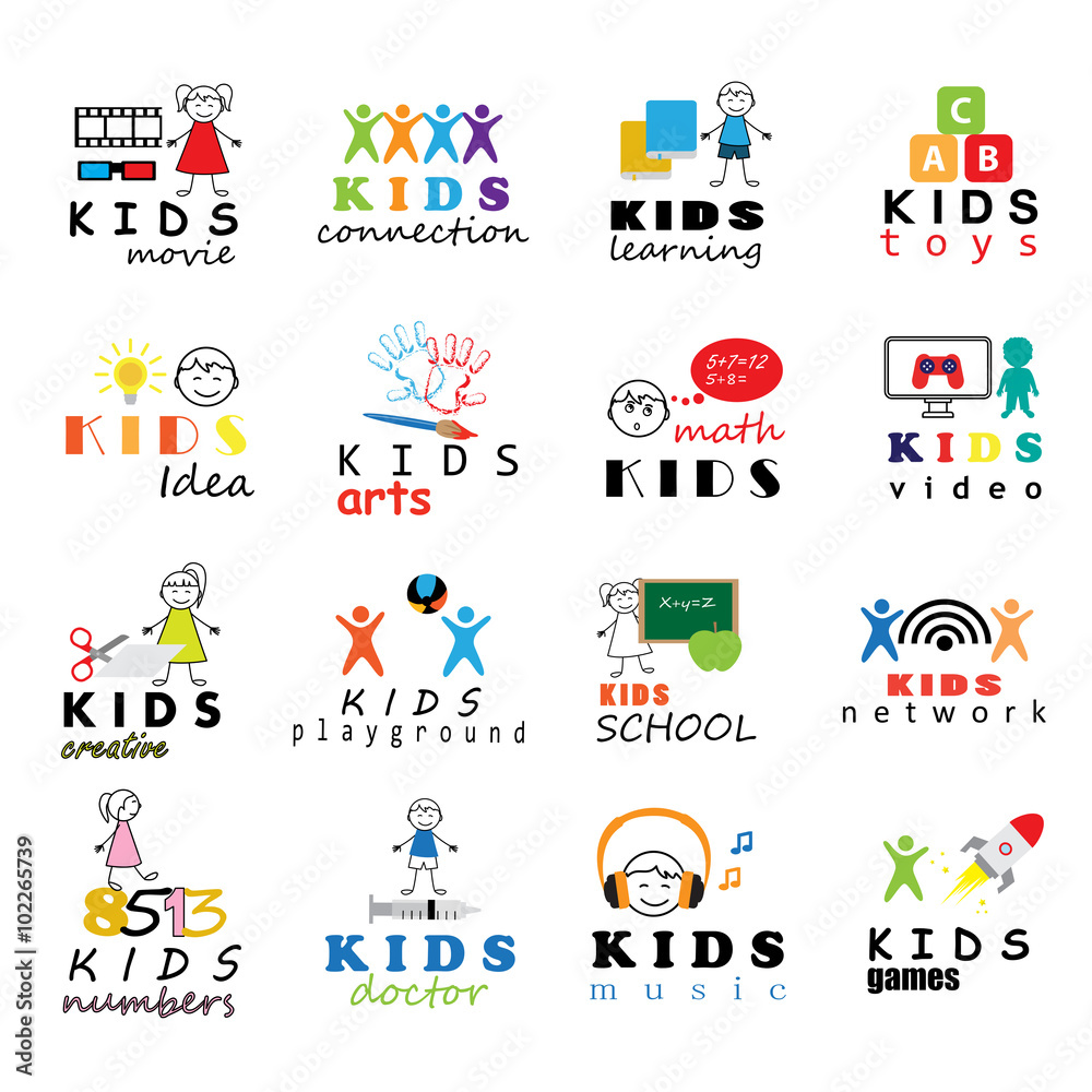 Children Icons Set - Vector Illustration, Graphic Design. Collection Of Color Icons, For Web, Websites, Print, Presentation Templates, Mobile Applications And Promotional Materials Children Icons Set - Vector Illustration, Graphic Design. Collection Of Color Icons, For Web, Websites, Print, Presentation Templates, Mobile Applications And Promotional Materials