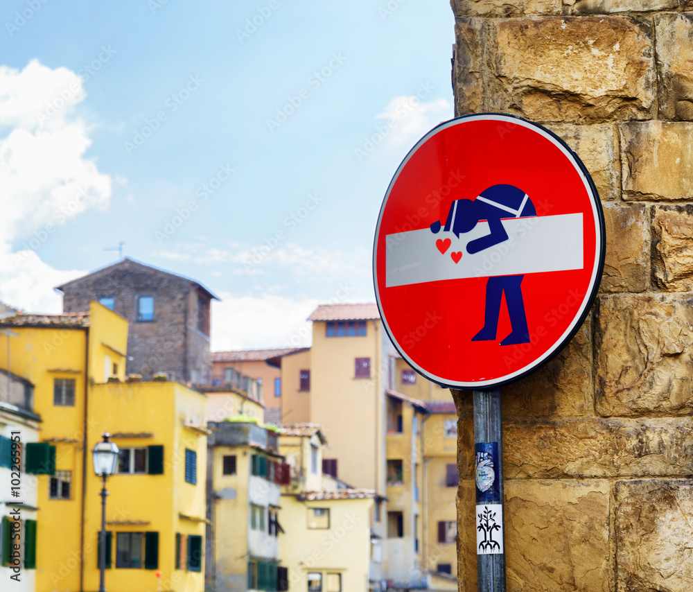Street art by Artist Clet Abraham in Florence, Tuscany, Italy Street art by Artist Clet Abraham in Florence, Tuscany, Italy