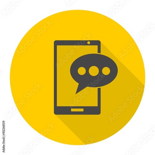 Voice message icon with long shadow