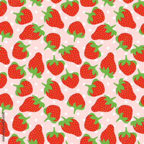 Seamless vector pattern with strawberries  