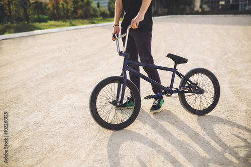 Young BMX bicycle rider