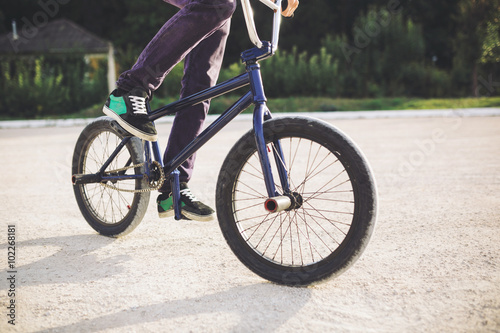 Young BMX bicycle rider