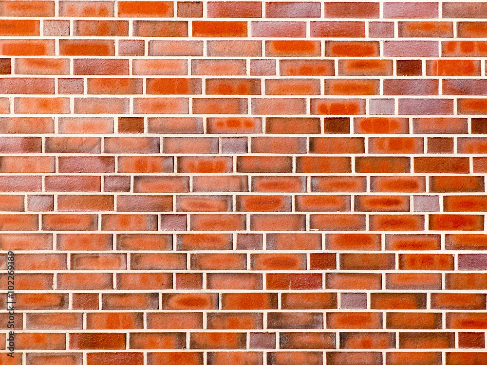 Colorful red brick wall background texture