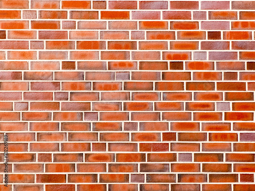 Colorful red brick wall background texture