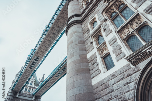 Architectural detail of the Tower Bridge, London