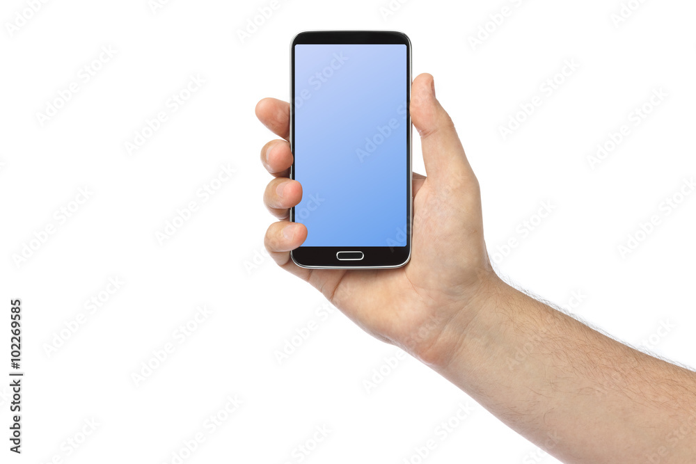 Hand with smartphone